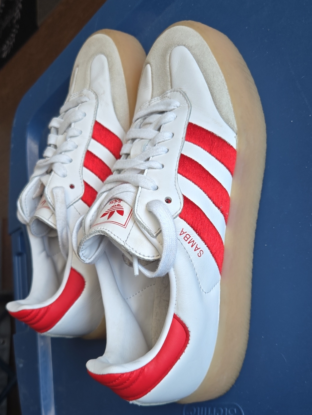 adidas Originals Samba Sz 8.5 Womens White/Better Scarlet ID0438 Shoes sneaker